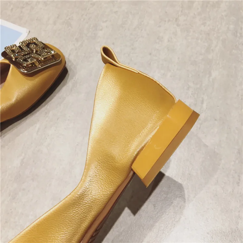 Big Size 35-42 Women Flats New Fashion Rhinestone Square Toe Single shoes Woman Loafers Shallow Comfort Flat Casual Shoes