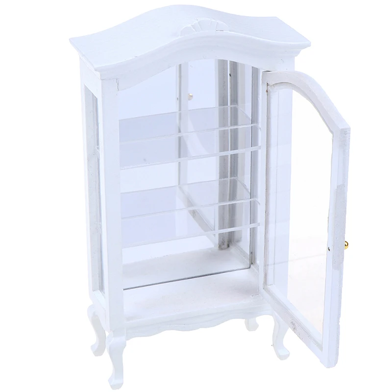 1/12 белый кукольный домик миниатюрная мебель кухонный обеденный шкаф выставочная Витрина Полка
