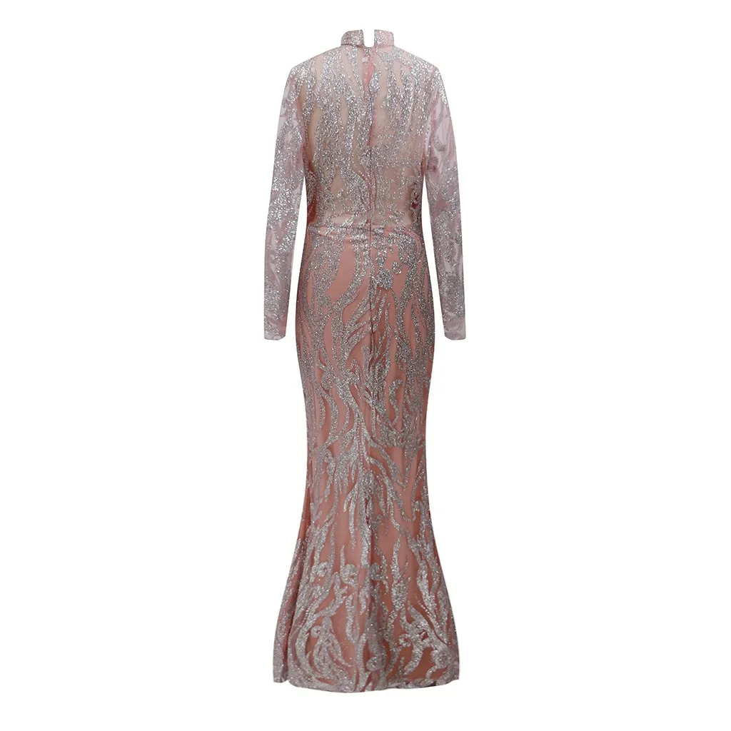 Sukienki vestidos ropa mujer, женские повседневные платья с принтом и высоким воротом, с длинным рукавом, из проволочной ткани, с блестками, женские вечерние платья, ночная рубашка