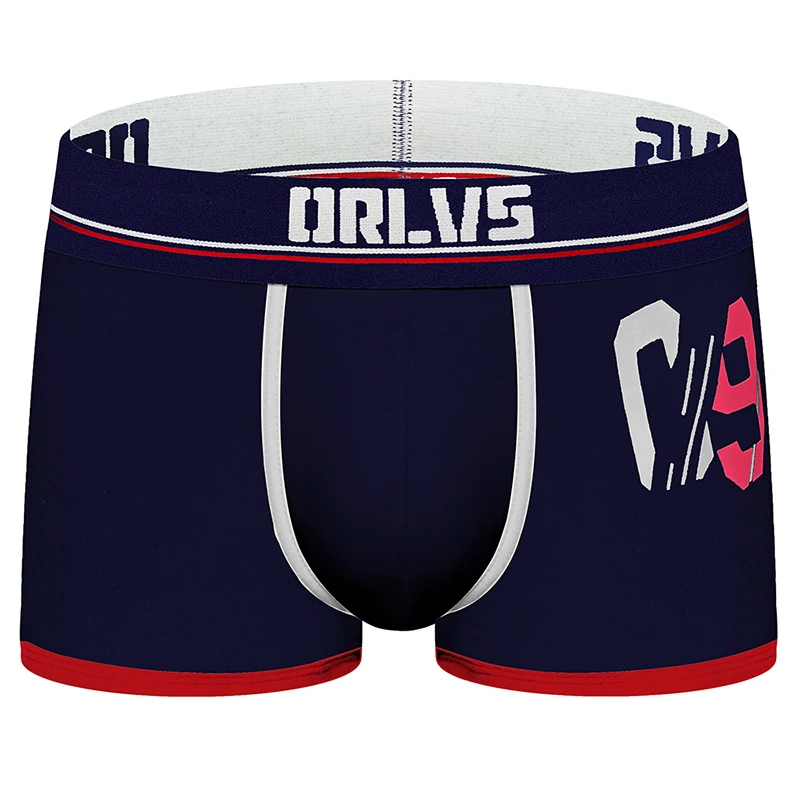 ORLVS Брендовое Мужское нижнее белье мужские боксеры cueca tanga дышащие Ropa Interior Hombre мужские боксеры шорты быстросохнущая сетка calzoncillo мужские - Цвет: OR189-navyblue