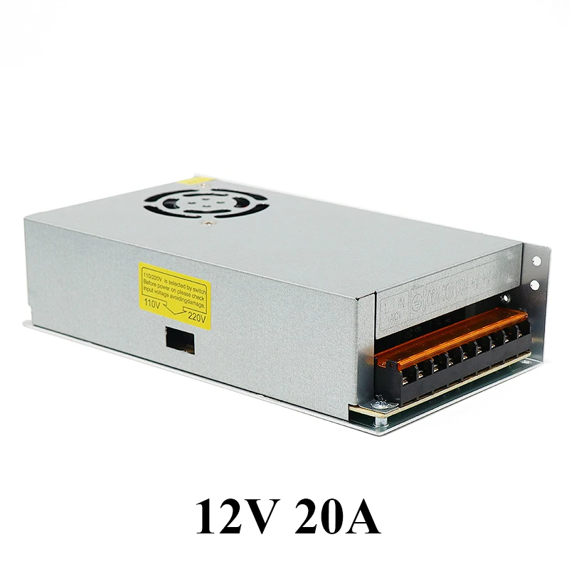 12V 20A 240W -Fan Ac dc источник питания 220 В до 12 В dc источник питания ac-dc 12 В 3A 5A 10A 15A 20A 30A 40A 50A импульсный источник питания Светильник-трансформатор - Питание: 12V 20A 240W -Fan