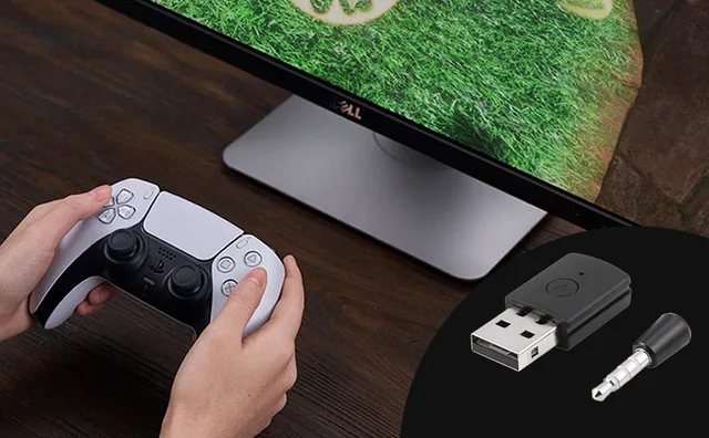 Adattatore Bluetooth 5.0 Per PS5/PS4/PC - Dongle USB Con Mini Microfono, Plug &amp; Play, Portata 10 M