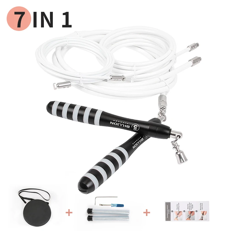 Weighted Jump Rope Set Crossfit Fitness Adjustable Fast-clip Connection Rope Include 3 Ropes and Extra Weights for Fast & Heavy