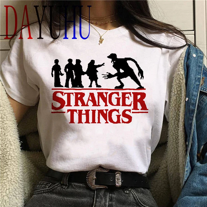 stranger things Season 3 T Shirt Women Harajuku New Tshirt Funny 90s Female Graphic T-shirt Ullzang Upside Down Top Tees Cartoon