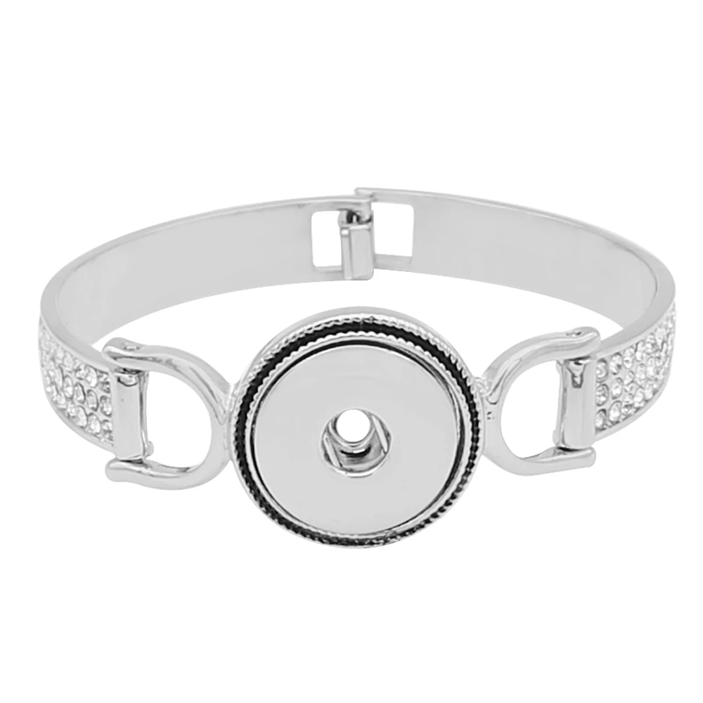 

2019 New Fashion Adjustable Silver Chain Bracelets Metal Snap Bracelet Fit 18MM Snap Buttons DIY Snap Jewelry For Women