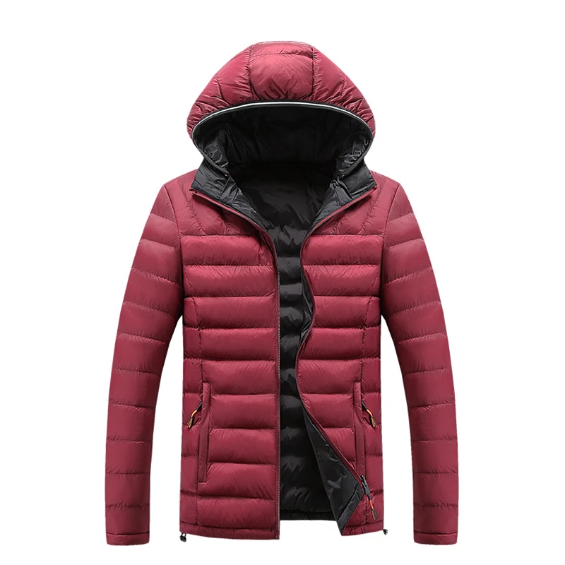 Для мужчин, зимняя повседневная Толстая Сверхлегкая куртка с капюшоном, мужские парки, осенняя новая уличная модная однотонная теплая куртка "Аляска" для мужчин 4XL