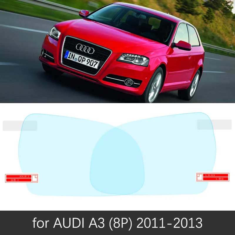 Audi A3 8P 11-13 Полное покрытие противотуманная пленка зеркало заднего вида для Audi A3 8P 8V 2003~ аксессуары S-Line S3 противотуманные непромокаемые пленки Прозрачная Фольга - Название цвета: Audi A3 8P 11-13