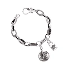 Панк Ангел солнце браслет с замком 925 пробы Серебряный тайский серебряный круглый браслет змеиная фигура браслет для женщин Роскошные ювелирные изделия