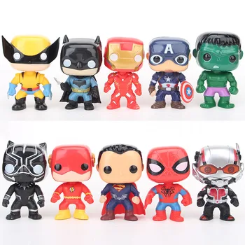 

10 cm 10 pcs The Avengers Captain America Iron Man Decorative furnishing articles home cake decoration moldel toy for kids