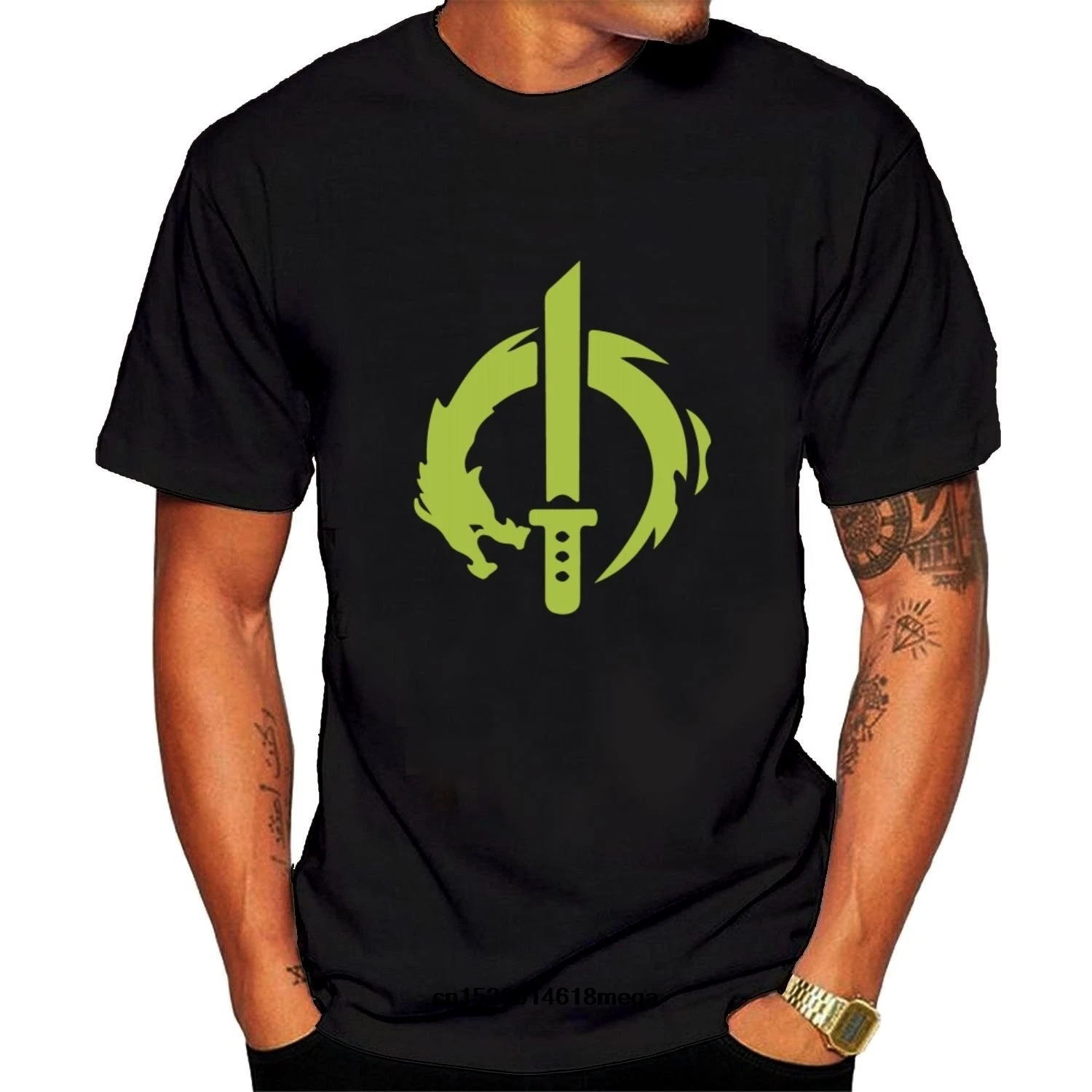 funny t shirts Men's Genji T-shirts Black Cotton Casual T Shirt Fashion | Мужская одежда