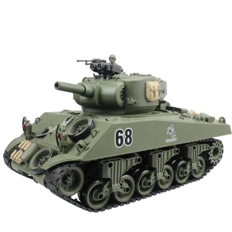 

2.4G RC Tank USA Sherman M4A3 Chariot 15 Channel 1/20 Vehicle Main Battle Tank Model Christmas Gift US Plug