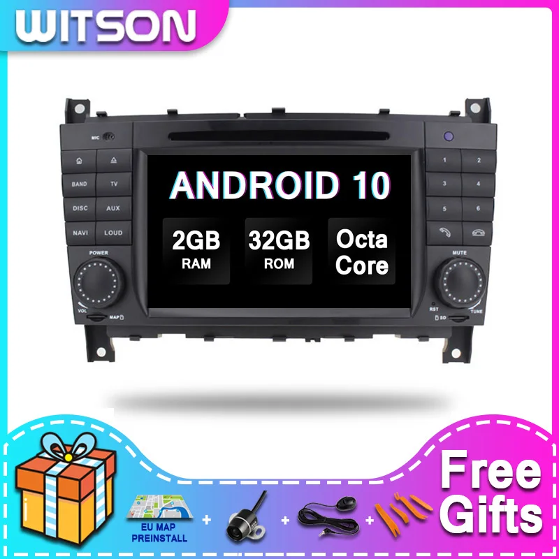 WITSON ANDROID 10 0 Автомобильная фреза для Benz C-Class W203 (2004-2007) CLK W209(2004-2005) Автомобильный