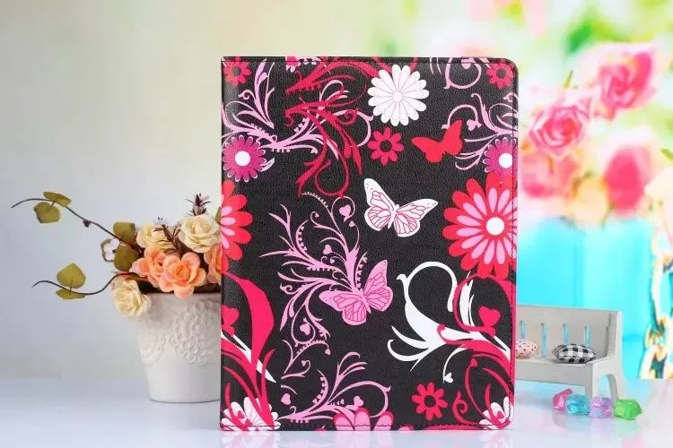 Lovely 360 Degrees Rotate Stand PU Leather Tablet Case For Apple Ipad Air 2 Case Cover For Apple Ipad 6 Flower Girl Strap Case  (29)
