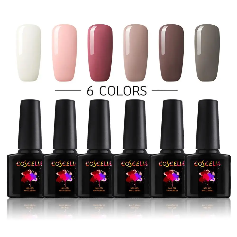 6PC SET 06 COSCELIA 8 мл Гель-лак для ногтей 6/8 шт. набор для ногтей Гель-лак для маникюра комплект набор для ногтей Гель-лак для полировки УФ светодиодный для маникюра - Цвет: 6PC SET 06