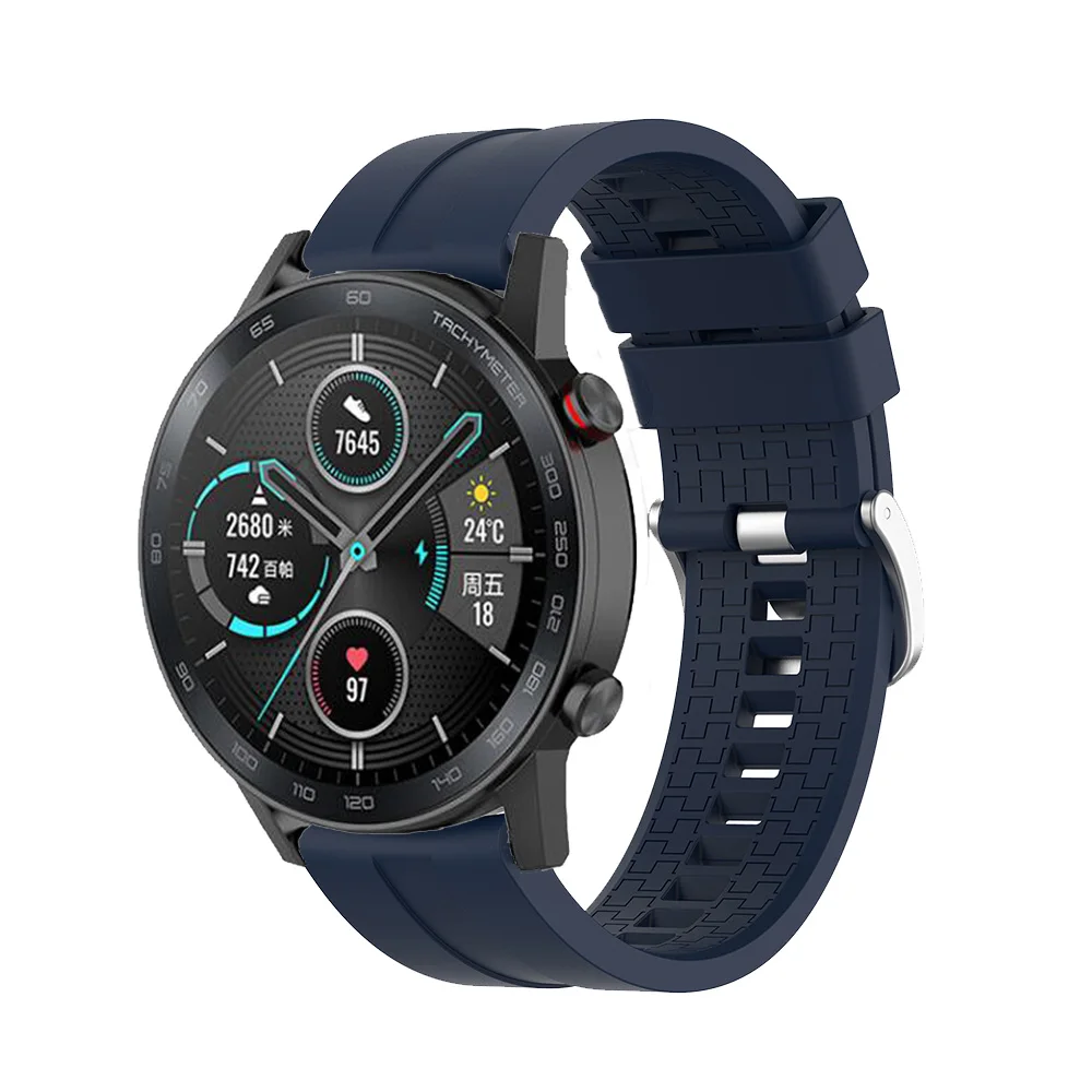Ремешок силиконовый для смарт часов Huawei Honor magic Watch 2 GT GT2 46 мм спортивный браслет