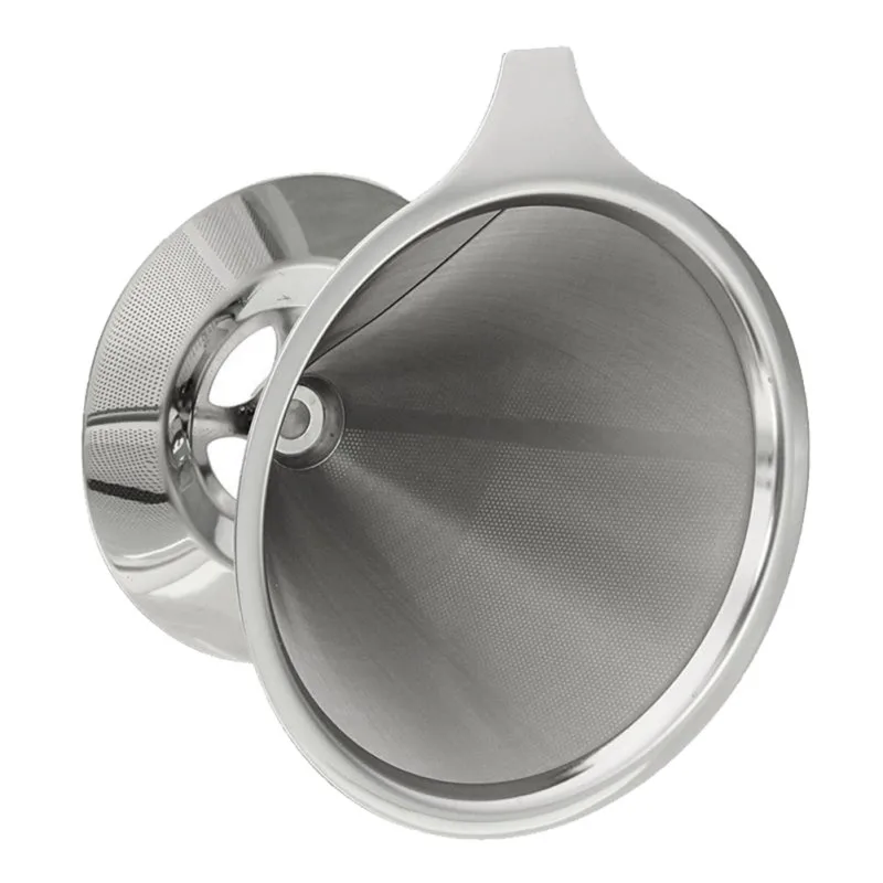 

Stainless Steel Coffee Filter Reusable Holder Coffee Dripper Maker Metal Mesh Funnel Baskets Drif Coffee Filters Coffee Cone Cup