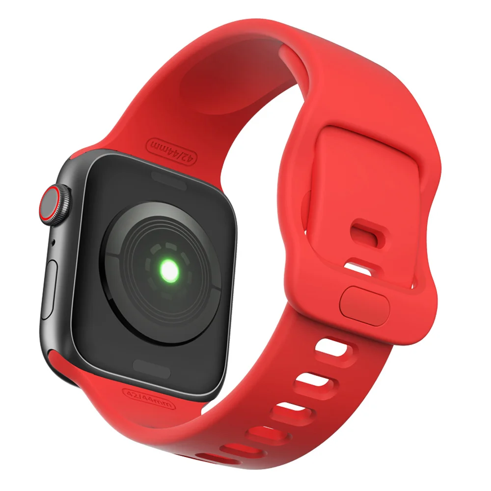 Спортивный силиконовый ремешок для iwatch 38 мм 42 мм Резиновый сменный Браслет для Apple watch 40 мм 44 мм серия 5 4 3 2 1 - Цвет ремешка: Red