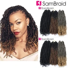 

SAMBRAID 16Inch Passion Spring Twist Crochet Braids Pretwisted Passion Twist Pre looped Crochet Hair0Synthetic Braiding Hair