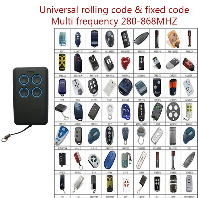 

1pcs for 315mhz 433.92mhz 868mhz Garage door remote control duplicator remote garage rolling code and fixed code c