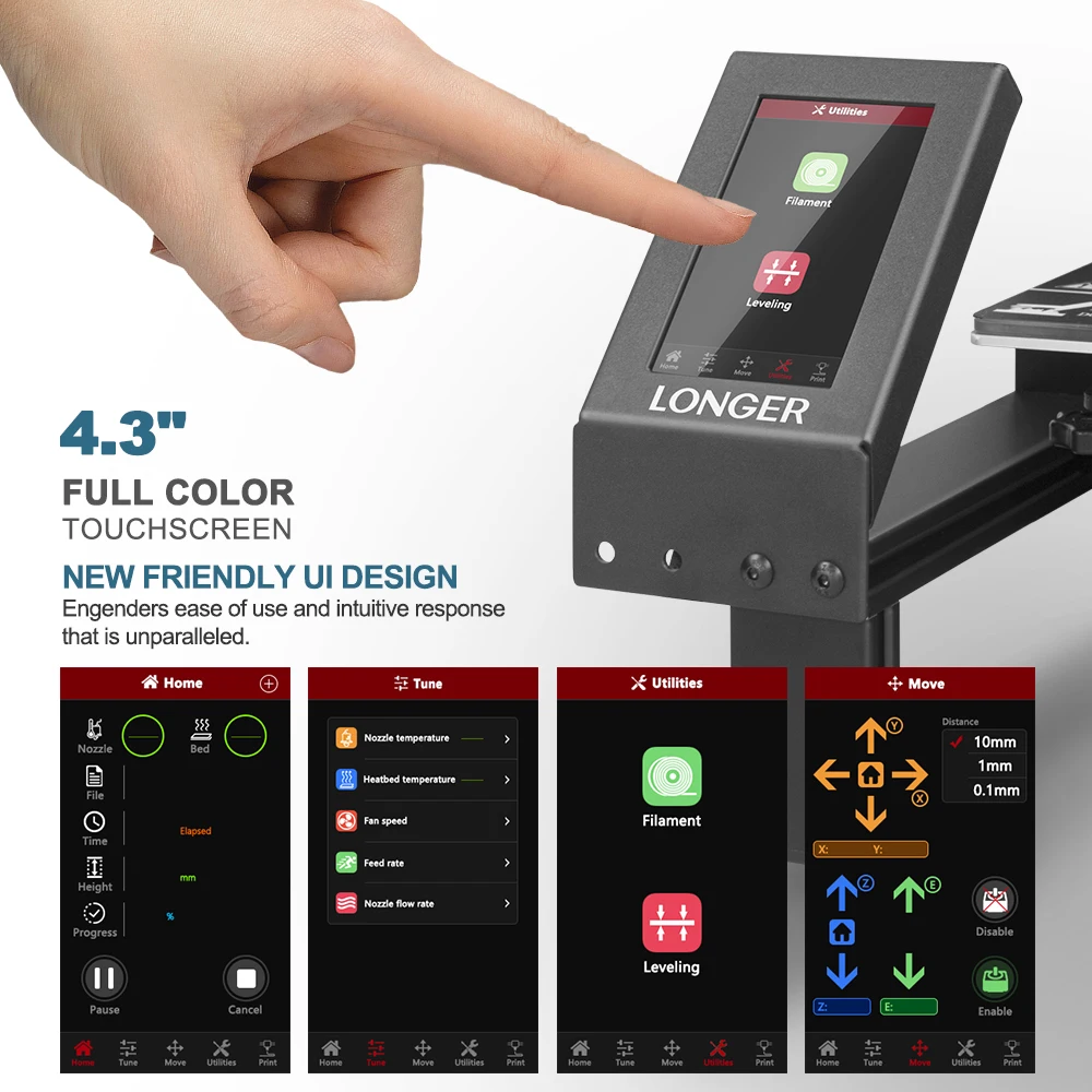  LONGER LK4 PRO FDM 3D Printer Open Source PLA Filament Printer Smart Detection High Precision Resui - 4000311746590
