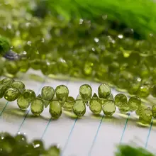 Свободные бусины Зеленый Перидот падение граненый 4*7 мм 20 см для DIY ювелирных изделий FPPJ бусины натуральный драгоценный камень