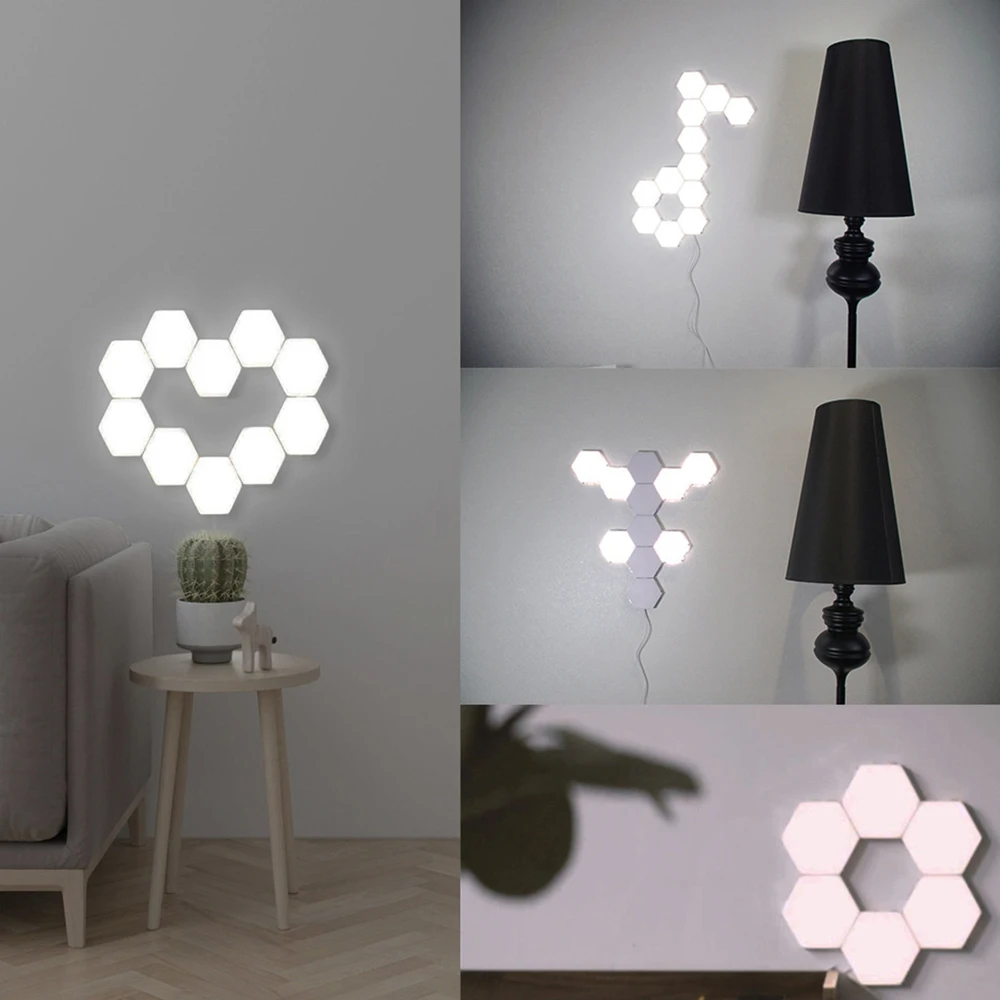 Led Quantum Lamp Hexagonal Lamps Modular Touch Sensitive Lighting LED Night Light Magnetic Hexagons Creative DIY Decor Wall Lamp 9
