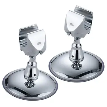 

2Pc Wall Mounted Adjustable Suction Bracket Bathroom Shower Head Held Sucking Holder (Silver)