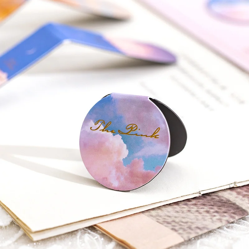1set Magnetic Bookmarks Magnet Book Mark Landscape Clouds Simple Paper Book Clip Magnetic Material Bookmark School Supplies