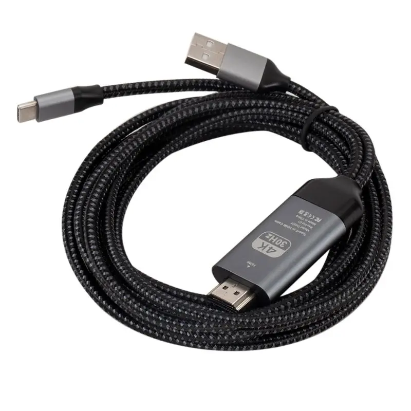 OOTDTY type-C USB-C к HDMI HDTV 4K кабель адаптер для samsung Galaxy мобильного телефона компьютера