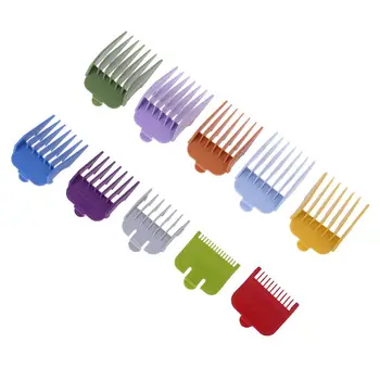 

10Pcs/Set Colorful Guide Sizes Comb Multiple Sizes Metal Limited Combs Hair Clipper Tool X7YB