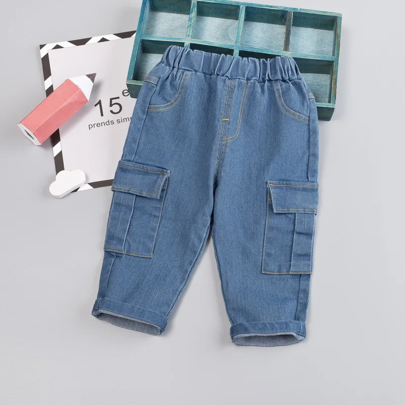 Новинка года; сезон осень; стильная детская одежда в Корейском стиле; сезон весна-осень; брюки с рисунком; детские джинсы