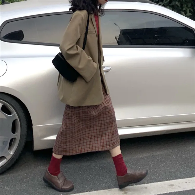 Fox mr. осенний шикарный костюм, свободный крой, средняя длина, супер огонь INS, короткий рост, костюм, куртка, женская мода