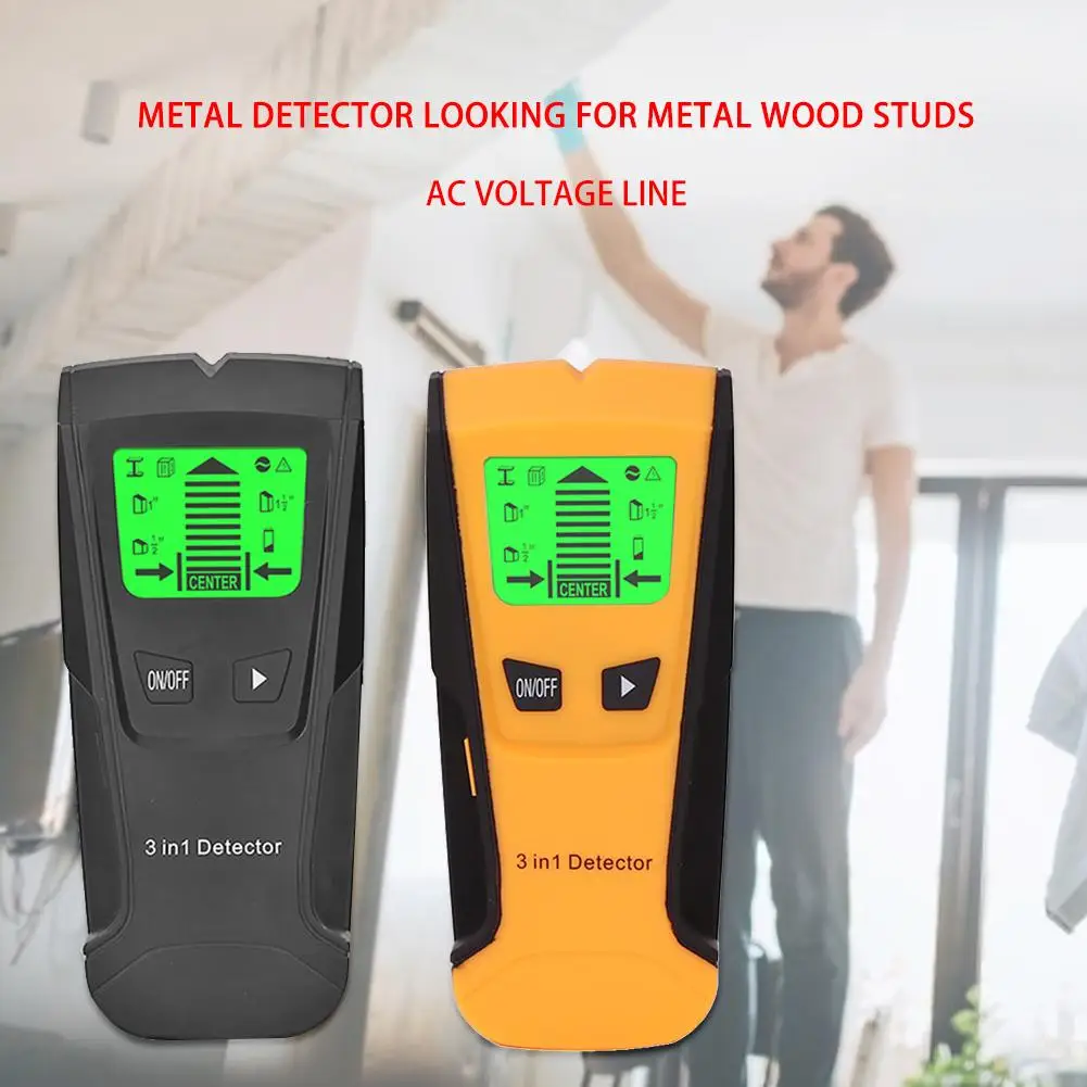 

3 In 1 Metal Detector Find Metal Wood Studs AC Voltage Live Wire Detect Wall Scanner Electric Box Finder Wall Detector