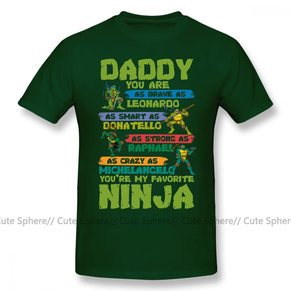 Футболка Ninja Daddy Ninja, футболка с графикой, потрясающая футболка, Повседневная футболка с коротким рукавом, плюс размер, Мужская футболка из 100 хлопка - Цвет: Dark Green