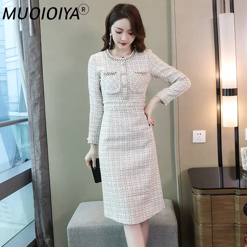 tweed dress midi