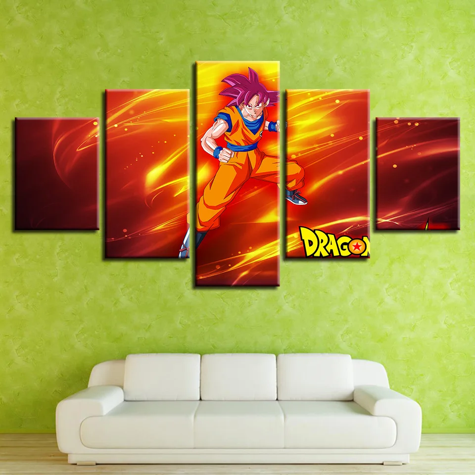 Dragon Ball плакаты на стену изображения для Гостиная картины 5 штук Son Goku Saiyan аниме