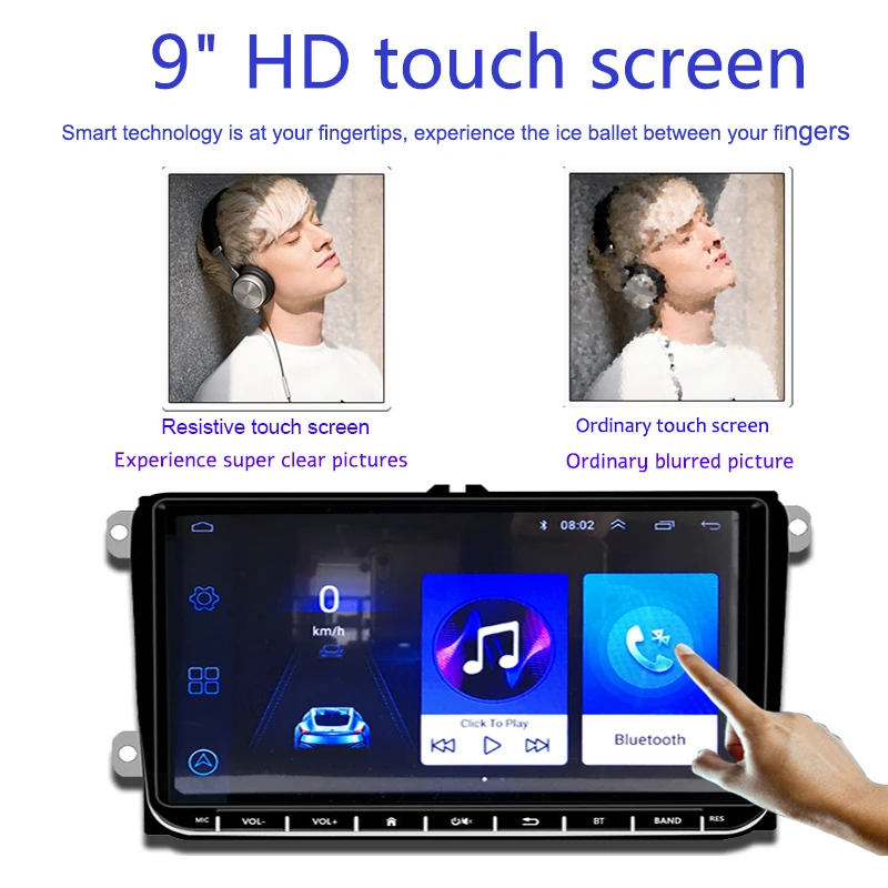 2 Din " Android wifi Mirrror Link BT FM для Bora Golf VW Polo Passat B6 B7 Touran gps навигация MP5 плеер Автомобильный стерео радио