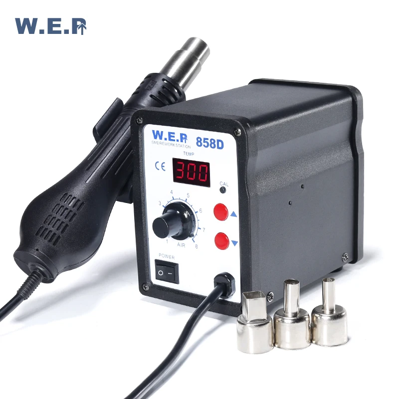 

WEP 858D Hot Air Soldering Station 700W BGA Welding Station With Hair Dryer Digital Display Rework Station