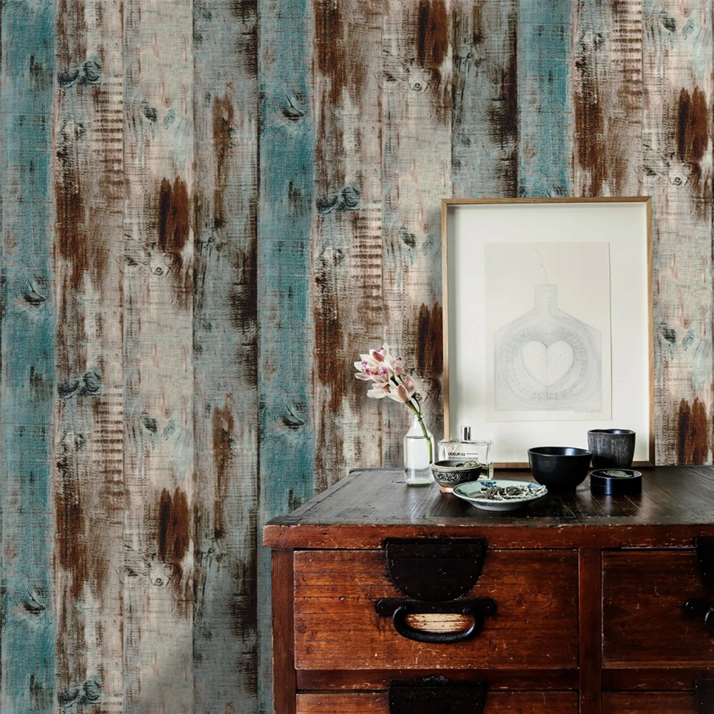 Wallpaper Peel Stick Reclaimed Wood | Peel Stick Rustic Wood | Vintage Wood  Wallpaper - Wallpapers - Aliexpress