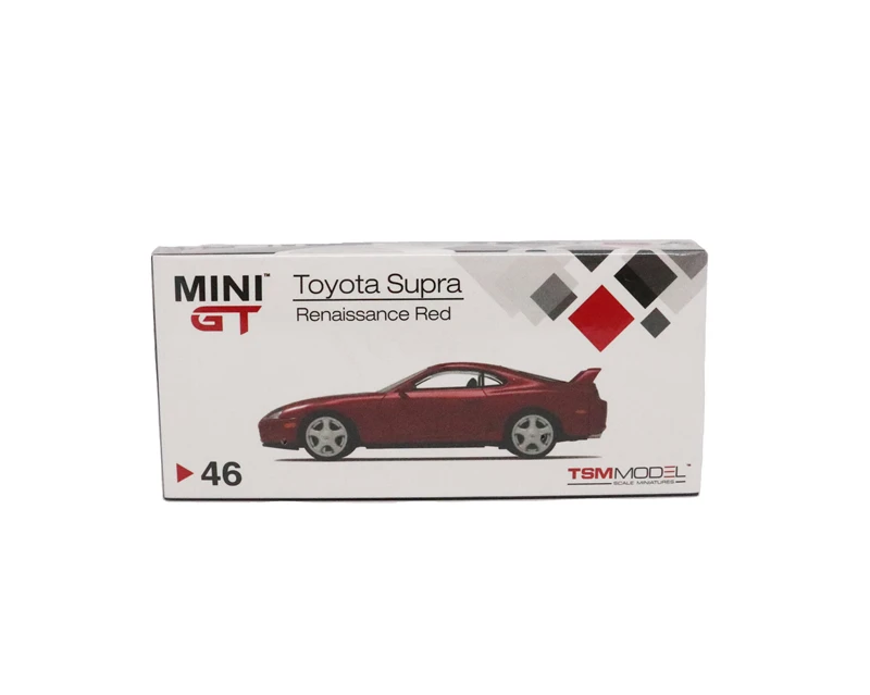 1: 64 MINI GT Тойота Супра(JZA80) Красный литой модельный автомобиль