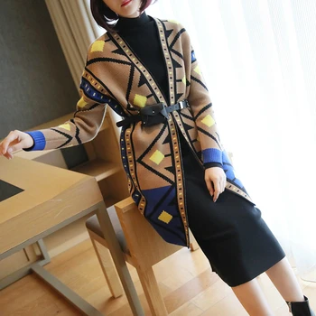 

Vintage Cardigan Sweaters Women Pockets Korean Hooded Harajuku Cotton Knitted Weaters Winter Clothes Women Coat Fall 2019