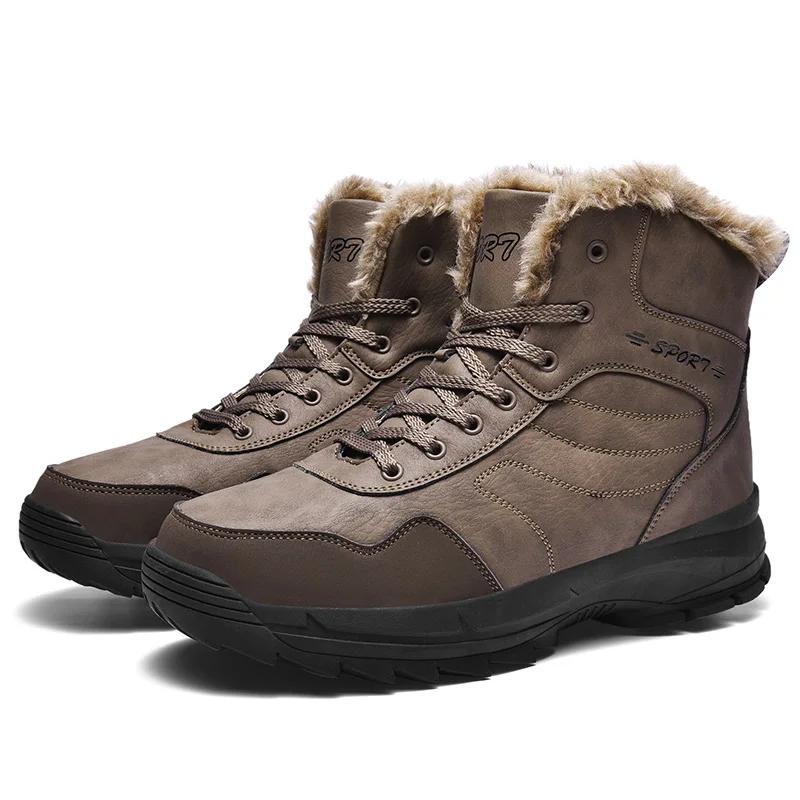 Men's Warm Non-slip Winter Boots Travel Leisure Running Sneaker 39S Men's Shoes Krasovki Wholesale Bulk Accessories Supplies - Цвет: Brown Shoes