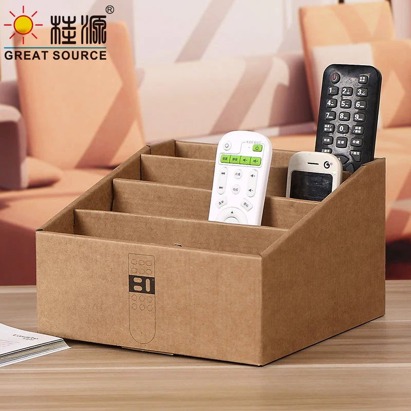 Makeasy 접이식 스토리지 사다리꼴 홈 데스크 탑 주최자 8 그리드 원격 모바일 홀더 골판지 스토리지(8PCS)
