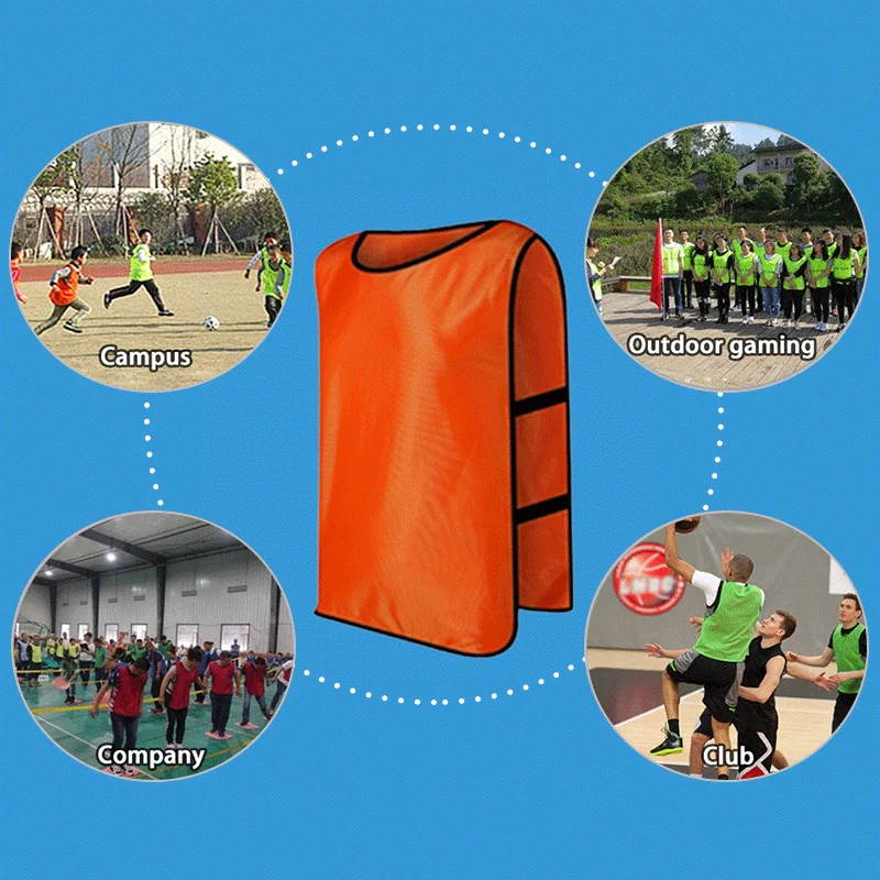 Uniforme de futebol de secagem rápida para adultos e crianças, colete esportivo respirável, babadores de treinamento em equipe, DIY, frete grátis