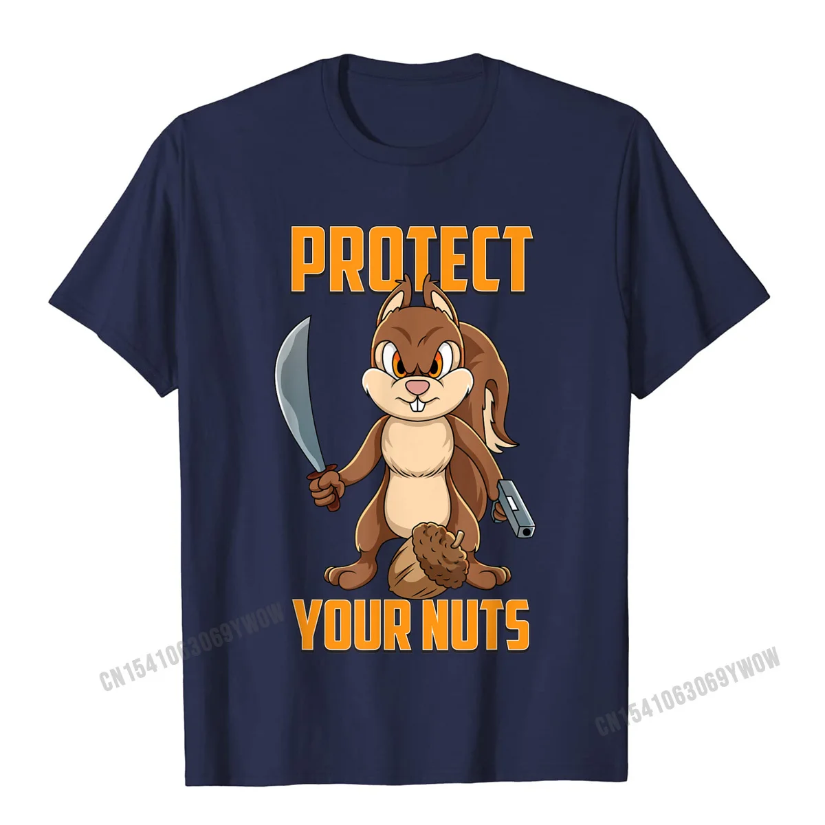 Customized Design T Shirts 2021 Popular Thanksgiving Day Short Sleeve Round Collar Tops Shirt Cotton Men 3D Printed Tee Shirt Cool Squirrel Protect Your Nuts Squirrel Hunters Gun T-Shirt__710 navy