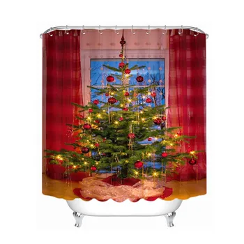 

Christmas Bath Curtain Cute Cartoon Snowman Elk Printed Bath Curtain Toilet Shower Curtain Bathroom Shower Curtains