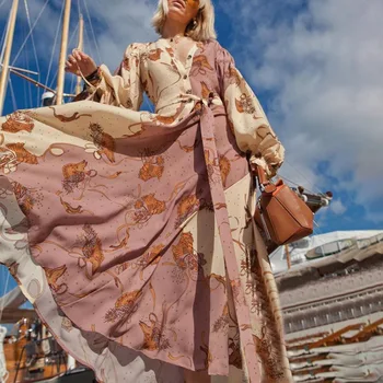 

Boho Floral Maxi Dress Woman Plus Size High Waist V Neck Printed Elegant Summer Beach Long Dresses Female Vestidos