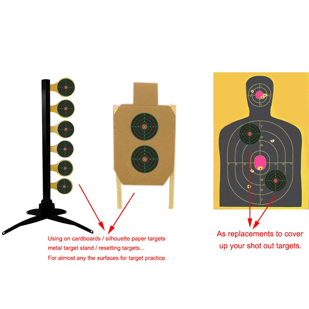 4 Inch 100Pcs/Roll Targets for Shooting Reactive Self Adhesive Target for BB Gun Pellet Gun Airsoft Rifle