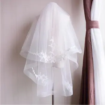 

1PCS New Bride Wedding Dress Yarn Concise Lace Masked Face Pengpeng Yarn