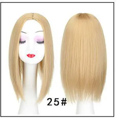 Женские волосы Топпер шт. Синтетические волосы 3 клипса в один кусок наращивание волос длинные прямые высокотемпературные волокна - Цвет: 25